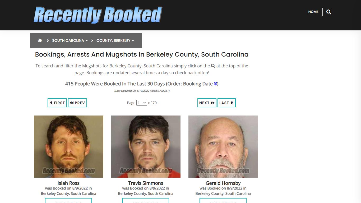 Recent bookings, Arrests, Mugshots in Berkeley County ...